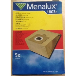 SACCHETTI ASPIRAPOLVERE MENALUX 1803P COMPATIBILE CON VARI MODELLI 5 PEZZI (COD 08946)  NUOVO