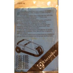SACCHETTI ASPIRAPOLVERE ELECTROLUX COMPATIBILE CON VARI MODELLI (COD 115533-05) 10 PEZZI  NUOVO