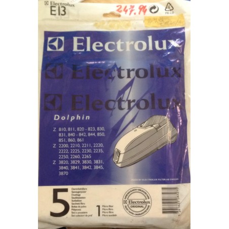 SACCHETTI ASPIRAPOLVERE ORIGINALE ELECTROLUX E13 DOLPHIN COMPATIBILE CON VARI MODELLI (COD 24794) 5 PEZZI  NUOVO