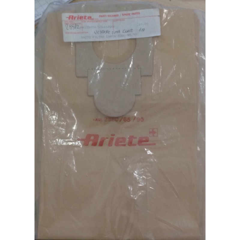 SACCHETTI ASPIRAPOLVERE ARIETE ORIGINALE ART-2380/85/90 (COD 28912) 9 PEZZI  NUOVO