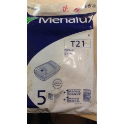 SACCHETTI ASPIRAPOLVERE MENALUX T21 COMPATIBILE CON VARI MODELLI DI ASPIRAPOLVERE (COD 09934) 5 PEZZI  NUOVO
