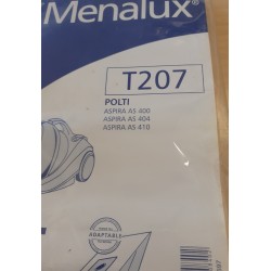SACCHETTI ASPIRAPOLVERE MENALUX  T207 COMPATIBILE CON VARI MODELLI DI ASPIRAPOLVERE (COD 289.15) 5 PEZZI  NUOVO