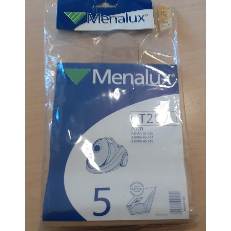 SACCHETTI ASPIRAPOLVERE MENALUX  T207 COMPATIBILE CON VARI MODELLI DI ASPIRAPOLVERE (COD 289.15) 5 PEZZI  NUOVO