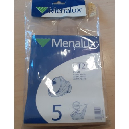 SACCHETTI ASPIRAPOLVERE MENALUX  T207 COMPATIBILE CON VARI MODELLI DI ASPIRAPOLVERE (COD 289.15) 5 PEZZI  NUOVO