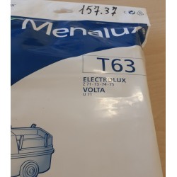 SACCHETTI ASPIRAPOLVERE MENALUX  T63  COMPATIBILE CON VARI MODELLI DI ASPIRAPOLVERE (COD 157.37) 10 PEZZI  NUOVO