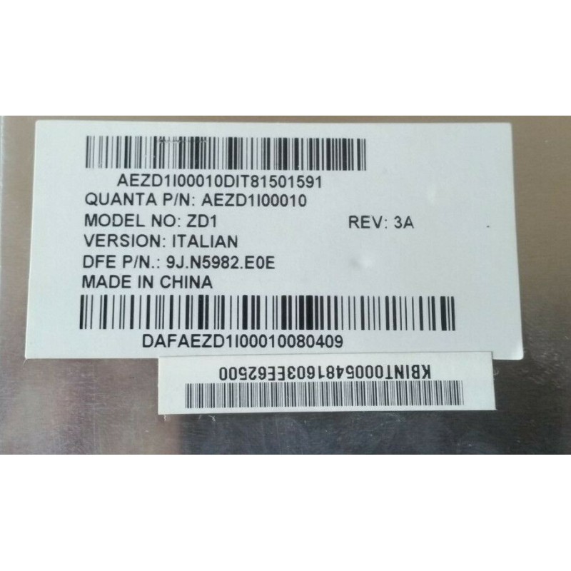 TASTIERA ASPIRE J420 Model ZD1 P/N AEZD1I00010  P/N 9J.N5982.E0E, Rev 3A  USATO