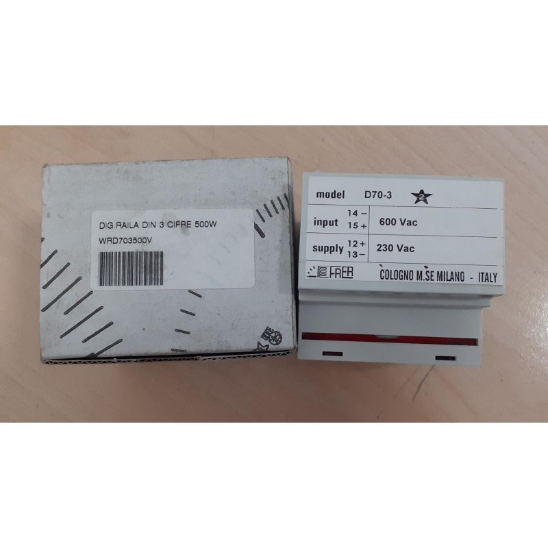 VOLTOMETRO  DIGITALE  MOD D70-3  WRD703500V INPUT 600 VAC  SUPPLY  230 VAC   NUOVO