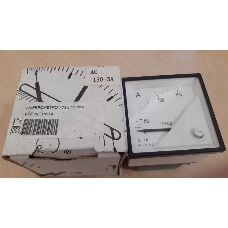 Amperometro analogico da pannello  F72E 150/5A  WRF72E1505A  NUOVO