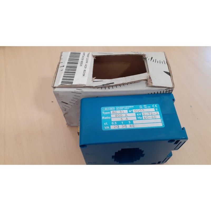Trasformatore di corrente ad anello AC51 800A - 5A  KV 0.72-3 Hz 40-60  WRTAC05180005 NUOVO
