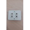 DOPPIA  PRESA BTICINO SERIE DOMINO  2X   PER SCATOLA ROTONDA  10A-250V  15A-125V  NUOVO
