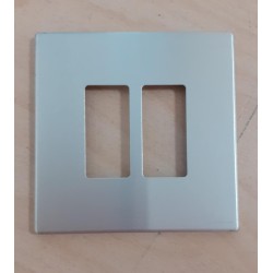 PLACCA VIMAR SERIE 8000 A SCATTO 2 MODULI ALLUMINIO ANODIZZATO    NUOVO