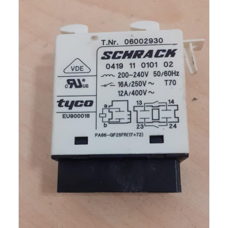 Relè Schrack per lavastoviglie Miele Polaris 2 Type. HG03 COD. 06002930  200-240V 50/60Hz 16A  USATO