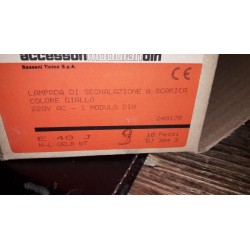 lampada di segnalazione a scarica colore giallo 220v ac-1 modulo din