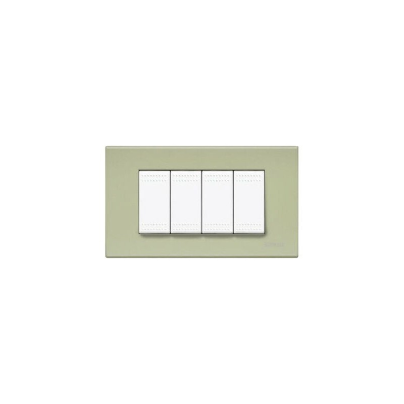 BTICINO LIVING PLACCA 4 MODULI VERDE TÈ N4804VE