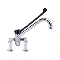 Miscelatore Cucina Professionale-Biforo-Con Leva Clinica Cm30