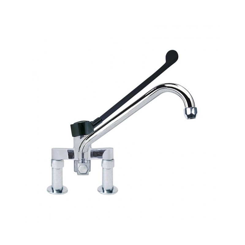Miscelatore Cucina Professionale-Biforo-Con Leva Clinica Cm30