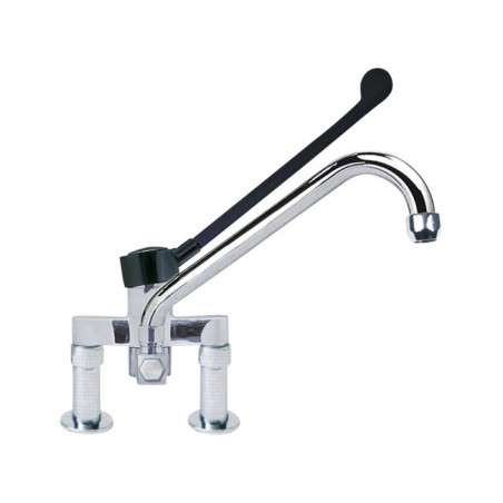 Miscelatore Cucina Professionale-Biforo-Con Leva Clinica Cm30