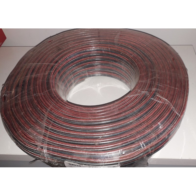PIATTINA AUDIO SCHERMATA OFC 2X0,35 TRASPARENTE MATASSA DA 100 MT