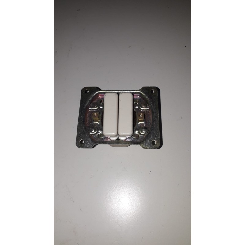 Doppio deviatore con base ceramica x scatola rotonda Bticino Piuma art.022 SM