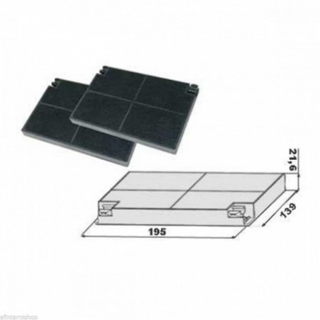 2 FILTRI CARBONE PER CAPPA FABER cm 19,5x13,90