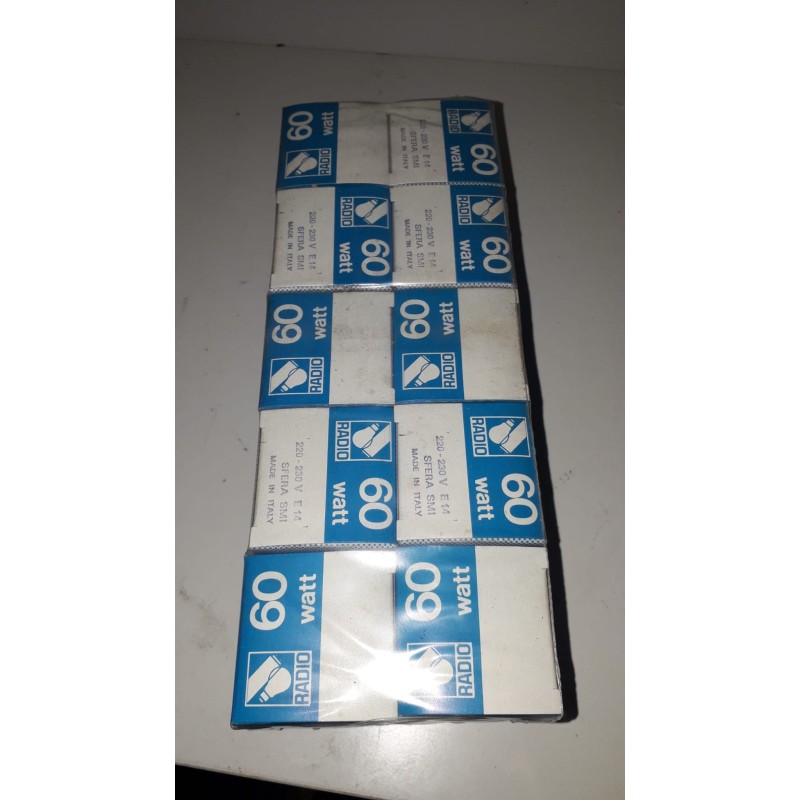 10 LAMPADINE RADIO 60W-220-230V E14 SFERA SMI