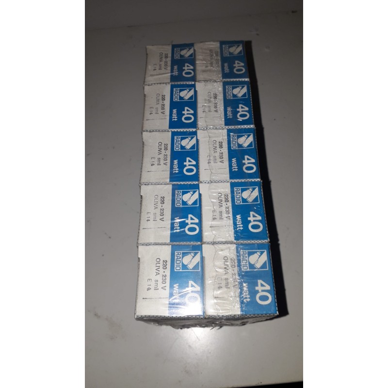 10 LAMPADINE RADIO 40W-220-230V E14 OLIVA SMI