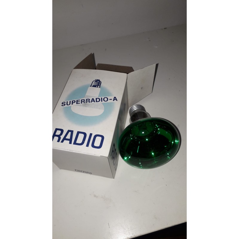 LAMPADA RADIO INCANDESCENZA FARETTO COLOR TRASPARENTE VERDE 60W E 27