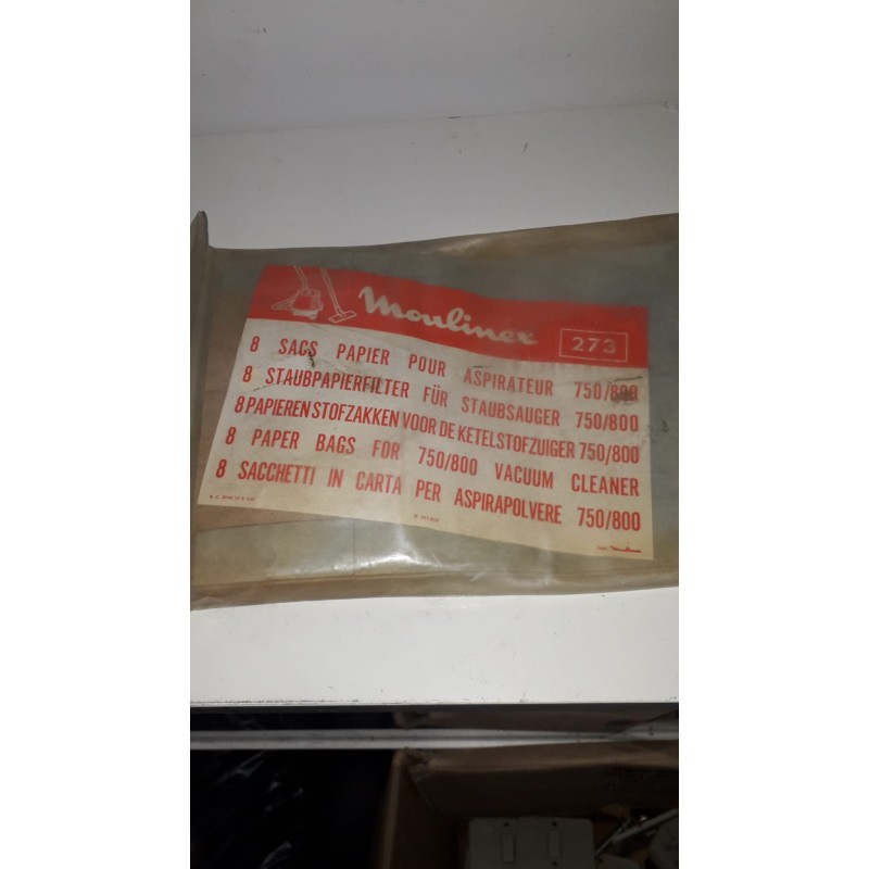 MOULINEX 8 SACCHETTI IN CARTA PER ASPIRAPOLVERE 750/800