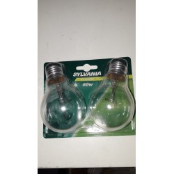 2 LAMPADINE A GOCCIA SYLVANIA CLASSIC 60W E27 AD INCANDESCENZA TRASPARENTE