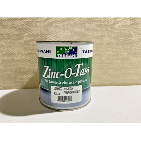 ZINC-O-TASS 0,750L Smalto per Lamiera Zincata, Alluminio e Plastica Ardesia
