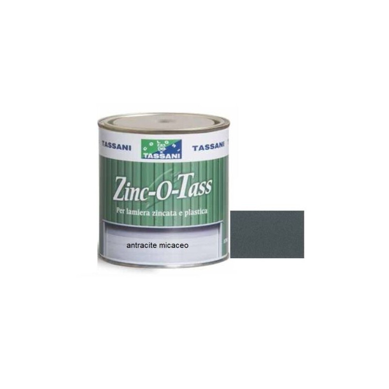 ZINC-O-TASS 0,750L Smalto per Lamiera Zincata, Alluminio e Plastica Antracite