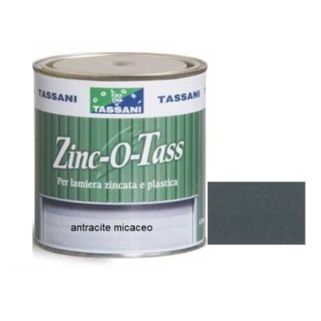 ZINC-O-TASS 0,750L Smalto per Lamiera Zincata, Alluminio e Plastica Antracite