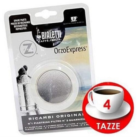 BIALETTI ORZO EXPESS RICAMBIO ORIGINALE 4 TAZZE 2 GUARNIZIONI GOMMA + 1 FILTRO