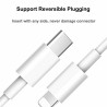 Cavo Ricarica Dati per iPhone da USB-C a Lightning PD 18W Type-C Ricarica Rapida