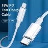 Cavo Ricarica Dati per iPhone da USB-C a Lightning PD 18W Type-C Ricarica Rapida
