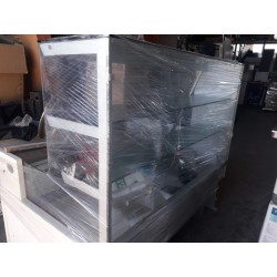 VETRINA NEUTRA (NON REFRIGERATA) 2 MENSOLE IN VETRO PIANI ESPOSITIVO E DI LAVORO IN ACCIAIO USATO
