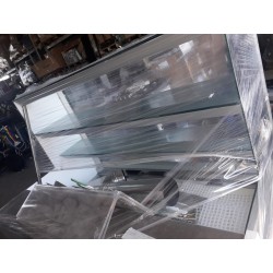 VETRINA NEUTRA (NON REFRIGERATA) 2 MENSOLE IN VETRO PIANI ESPOSITIVO E DI LAVORO IN ACCIAIO USATO