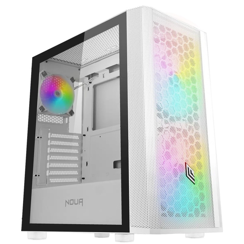 CASE MID-TOWER NO PSU ORIZON M111 1 USB3 2USB2 VETRO TEMP. RGB FAN WHT