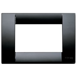 Placca resina Nera Cassetta rettangolare 3 moduli posti 16743.16 Idea Vimar