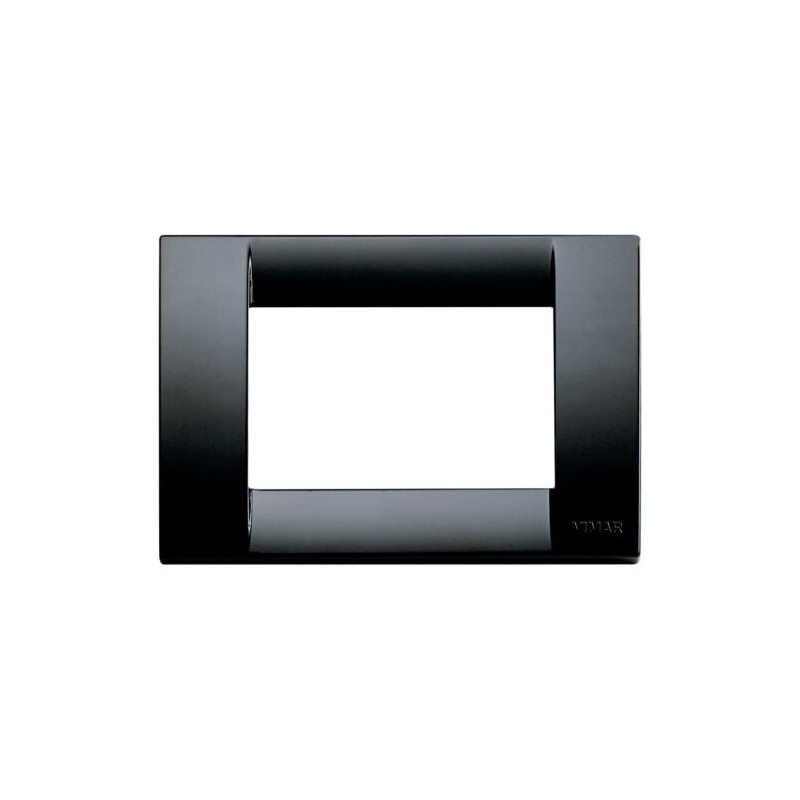 Placca resina Nera Cassetta rettangolare 3 moduli posti 16743.16 Idea Vimar