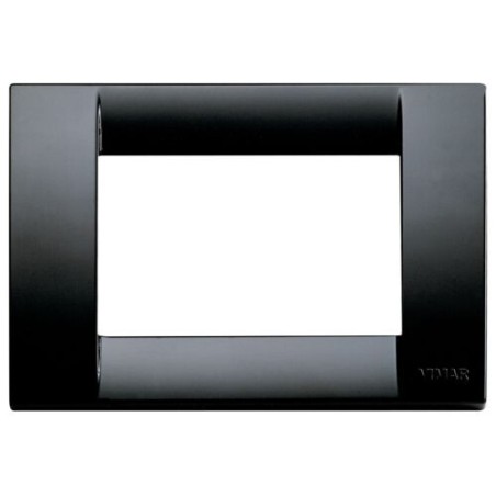Placca resina Nera Cassetta rettangolare 3 moduli posti 16743.16 Idea Vimar