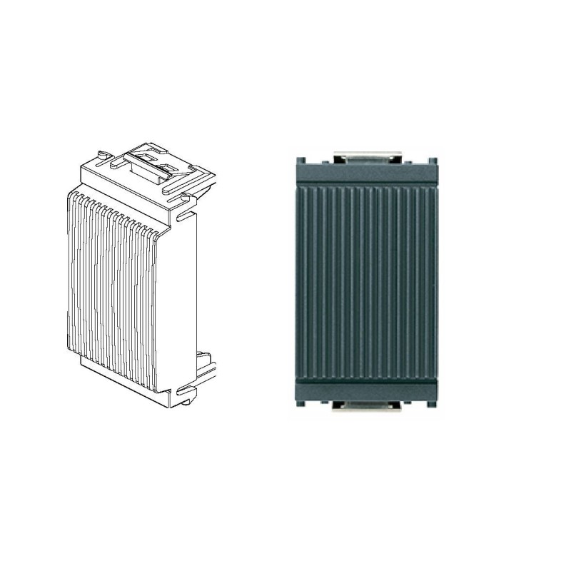 VIMAR 16540 COPRIFORO FRONTE RIGATO GRIGIO SERIE IDEA