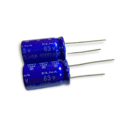 5 PEZZI - CONDENSATORE ELETTROLITICO ELNA IN ALLUMINIO 1000uF 63V 85°C 16X25mm