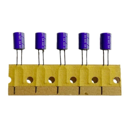 5 PEZZI - CONDENSATORE ELETTROLITICO IN ALLUMINIO 47uF 6,3V 105°C 3A