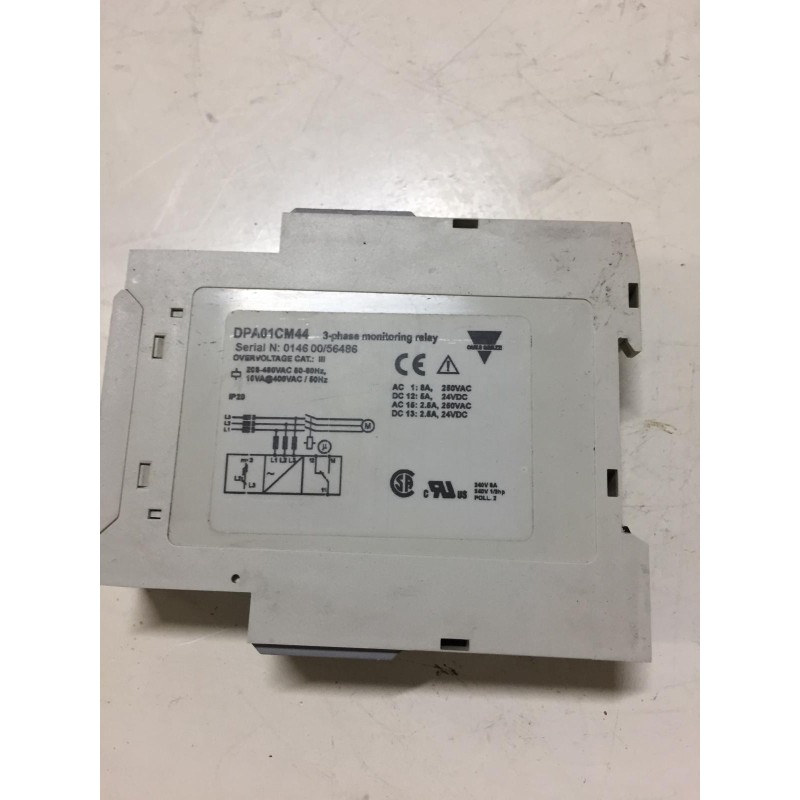 CARLO GAVAZZI DPA01CM44 - Relè per il monitoraggio di fase 480V 1CO 8A Morsetto a vite usato