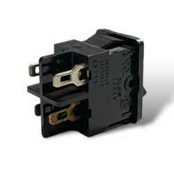 Interruttore bipolare a bilanciere DPST ON-OFF DPST tasto nero faston