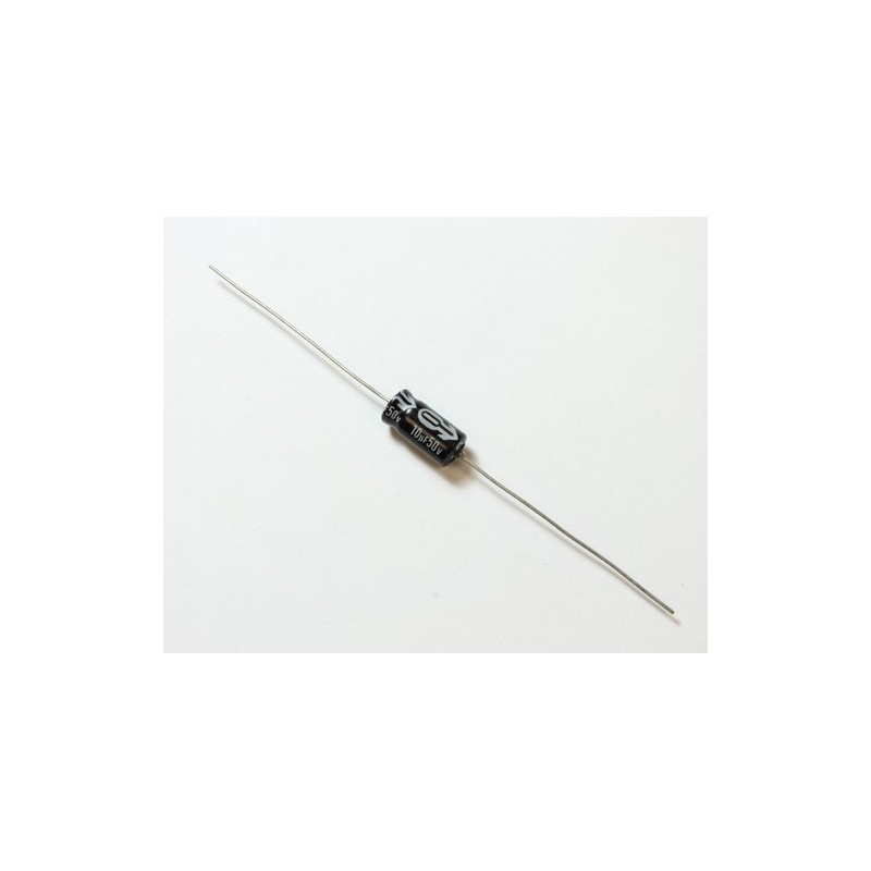 5 PZ. CONDENSATORE ELETTROLITICO ALLUMINIO ASSIALE JAMICON 10UF 50V SKA100M1HE13