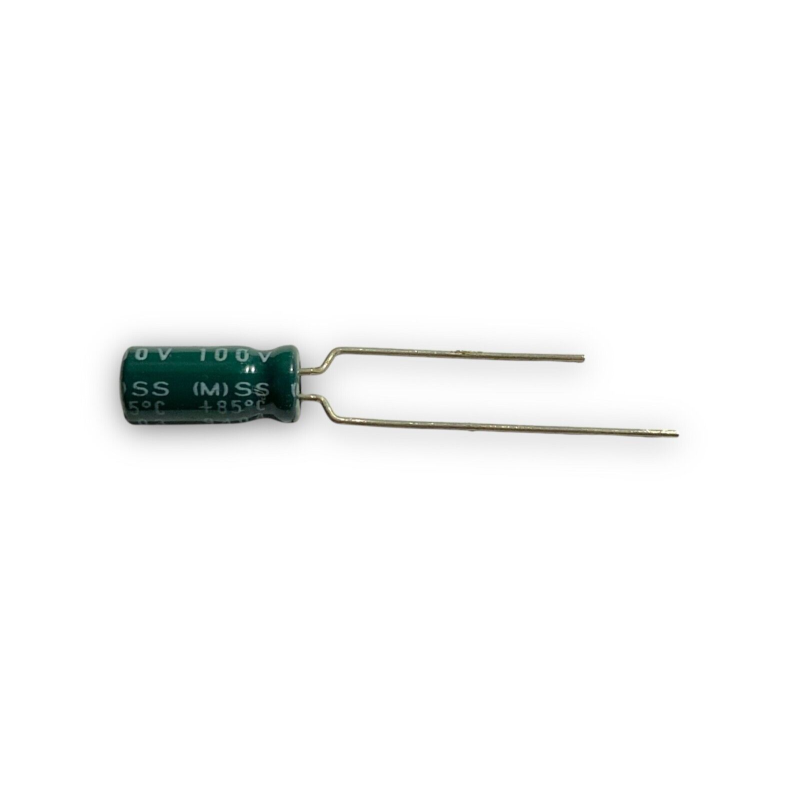 10 PZ. Condensatore elettrolitico radiale in alluminio da 2,2 uF 100 V 85 ° C