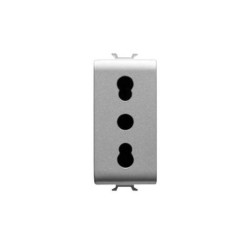 GEWISS GW 14203 PRESA 2P+T BIVALENTE 16A 1 MODULO CHORUS TITANIO