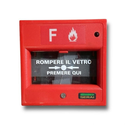 Pulsante allarme antincendio analogico con zoccolo SERAI AF/45